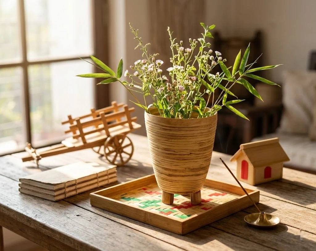 Bamboo Planter Stand